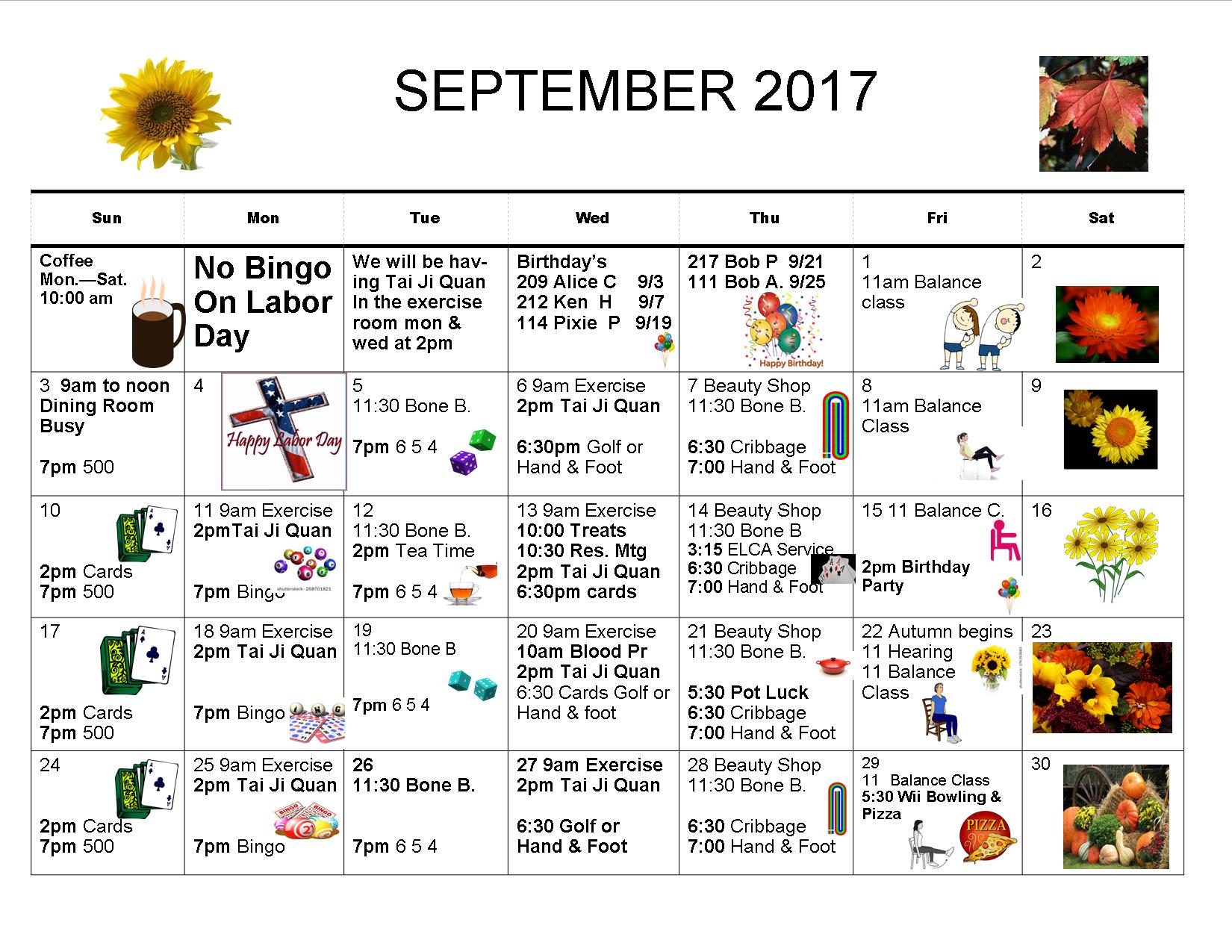 Calendar of Events Blackrock Terrace