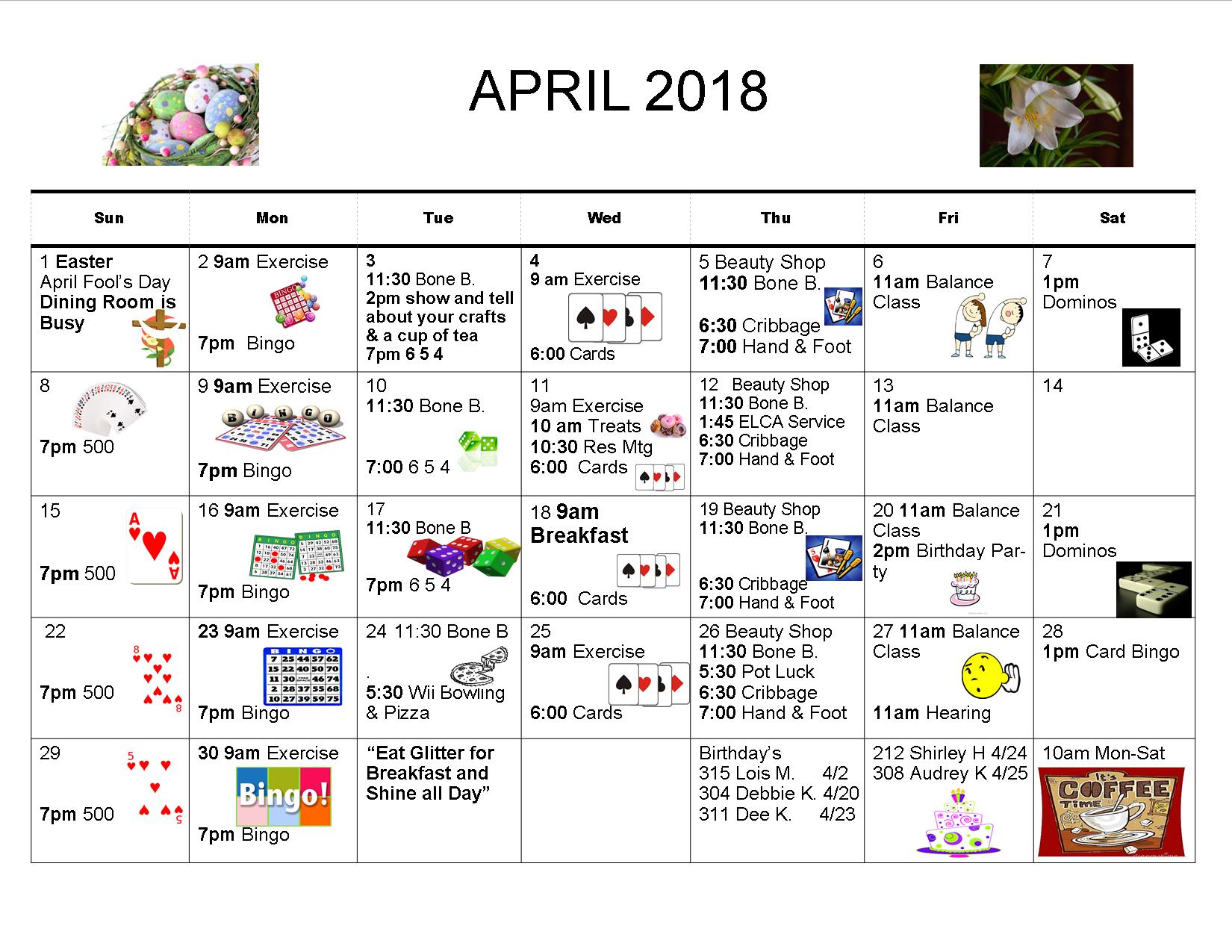 Calendar of Events Blackrock Terrace