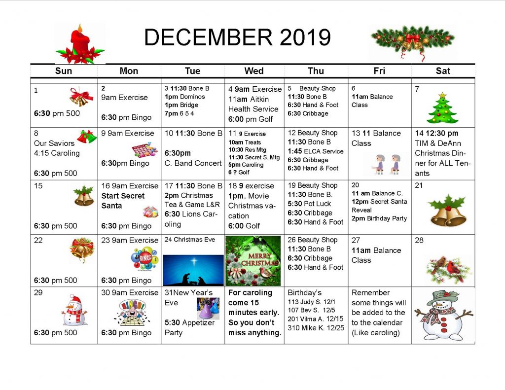 Calendar of Events Blackrock Terrace